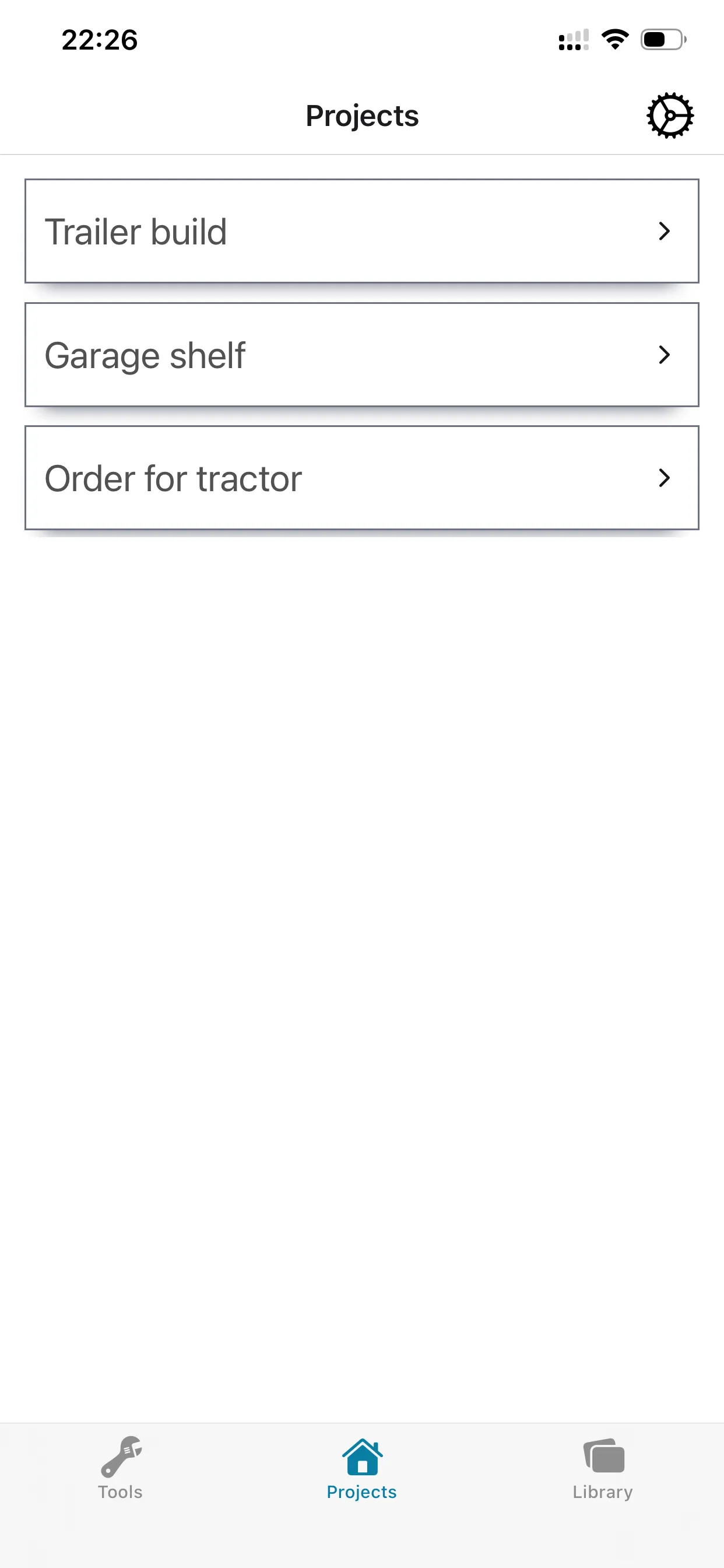 Projects list